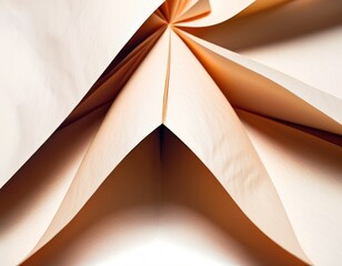 Warm-toned abstract peaks created by folded paper, casting soft shadows, and giving a sense of minimalist art.. AI Generation
