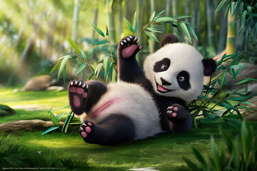 Obraz premium panda in park