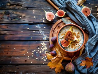 Festive Autumn Morning: Grilled Pear and Fig Oatmeal Delight