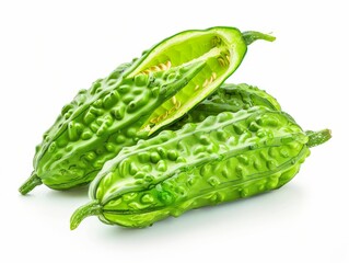 Isolated Beauty: Bitter Gourd in White Background