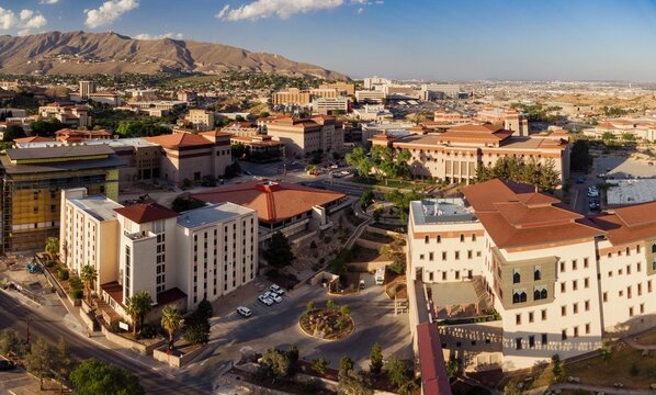 Aerial: The university of El Paso, Texas, United States of America.