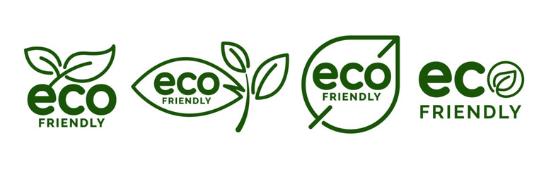 Set of eco friendly icons. Ecologic food stamps. Organic natural food labels.