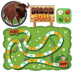 Exciting board game with bison theme