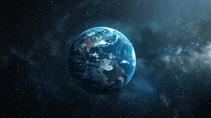 Obraz premium blue earth and space, global, international, technology and business background