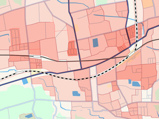 とある架空の近郊都市の人口分布図
