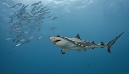 A Hammerhead Shark Swimming Gracefully Through A S