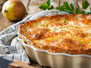 Pear and Raisin Cottage Cheese Casserole Pie: A Delicious 4:3 Recipe