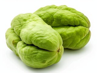 Fototapeta premium Discovering the Many Names of Chayote: An Isolated View on White