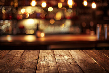 A bar table with blurred background of bar. Good for background