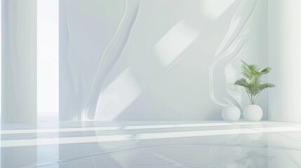 Minimalist Interior with Sunlit Shadows