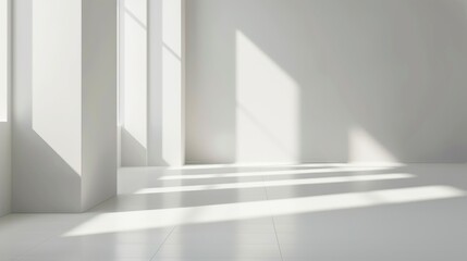 Minimalist Interior with Sunlit Shadows