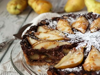 Pearfectly Decadent: Chocolate Pear Pie (Cake) in 4:3 Aspect Ratio