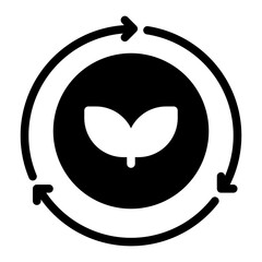 Green Energy Icon in Solid Style