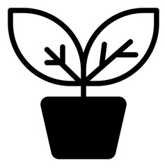 Plant Icon in Solid Style
