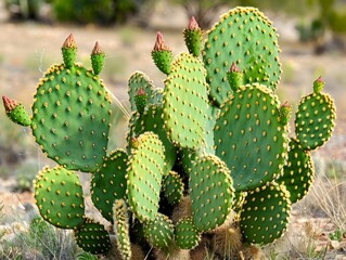 Desert Jewel: Capturing the Beauty of a Prickly Pear Cactus in Close-Up