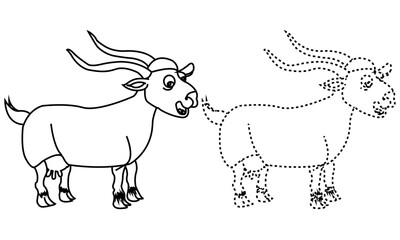 Goat outline and doted 