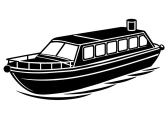 Vector silhouette of river water taxi illustration 