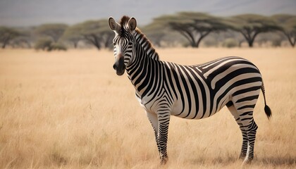 Fototapeta na wymiar A Zebra In A Safari Setting