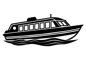 Vector silhouette of river water taxi illustration 