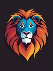 Obraz premium A silhouette color logo design of lion vector