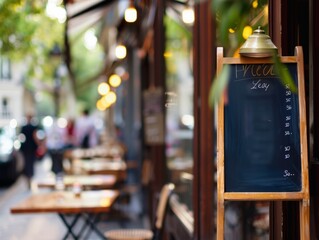 Exploring the delectable offerings of a French restaurant: A close-up look at the menu board