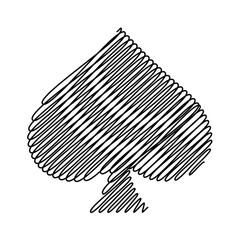 spades symbol thread line vector illustration