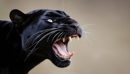 A Panther With Its Tongue Flicking Out Tasting Th