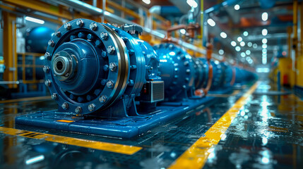 Fototapeta premium Old gas and oil equipment in a refinery. Selective focus