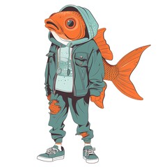 Obraz premium Fish athleisure fashion 