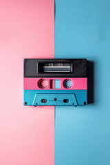 Obraz premium An isolated audio cassette tape on a clean background