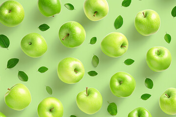 Fresh green apple background. 