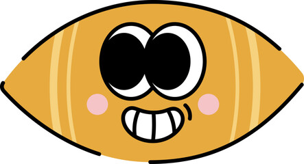 Cute groovy rugby character illustraton vector