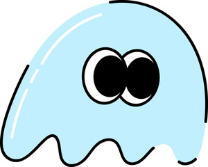 Cute groovy cloud character illustration vector