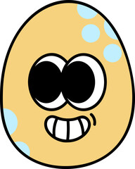 Cute groovy egg character illustration vector