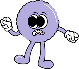 Cute groovy ball character illustration vector