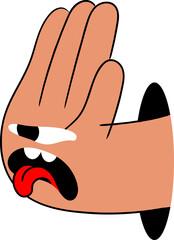 Cute groovy hand character illustration vector