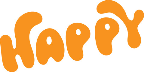 Happy text element vector