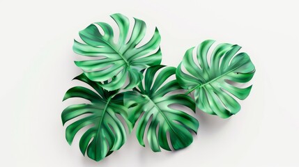monstera plant isolated include clipping path on white background.