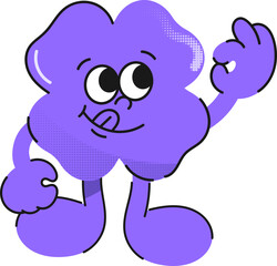 Cute groovy ginkgo leaf character illustration vector