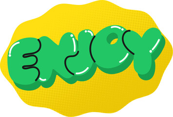Speech bubble with enjoy text element vector