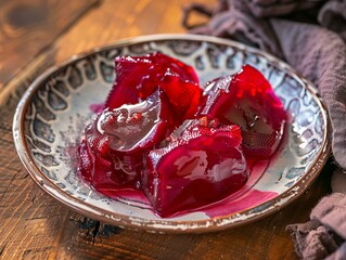 Succulent Prickly Pear Jelly Delightfully Served on a Platter