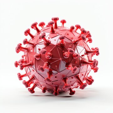 Capsid Icosahedral Virus 3D of A virus with a 20sided structure, like Adenovirus, isolated on white background