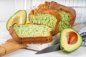 Homemade keto avocado loaf of bread