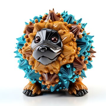 Parvovirus 3D of Small, icosahedral viruses, like those causing parvo in dogs, isolated on white background