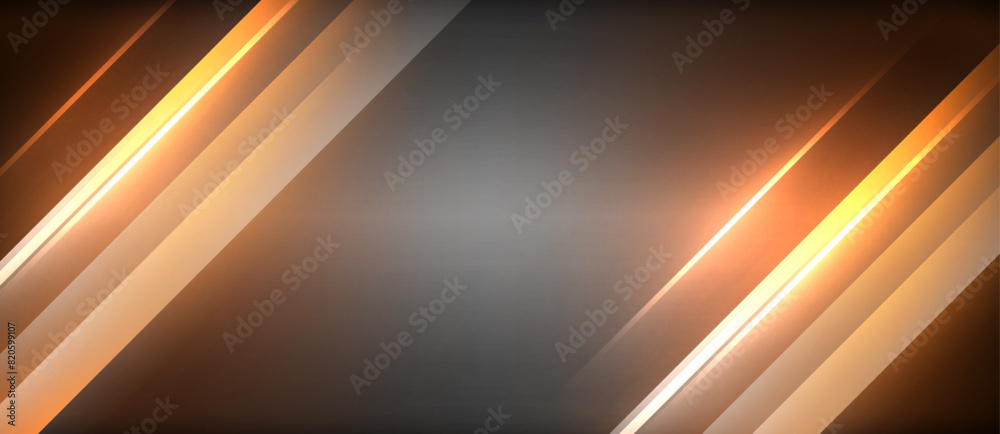 Poster neon dynamic diagonal light rays background. techno digital geometric concept design for wallpaper, 