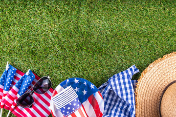 July 4, Independence Day traditional American picnic background