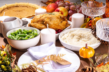 Thanksgiving family party  dinner table