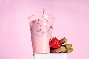 Strawberry rhubarb milkshake