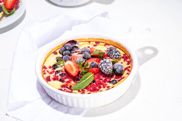 Baked yogurt healthy sweet morning dessert