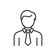 Obraz premium Man in a tie, linear icon. Line with editable stroke